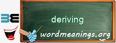 WordMeaning blackboard for deriving